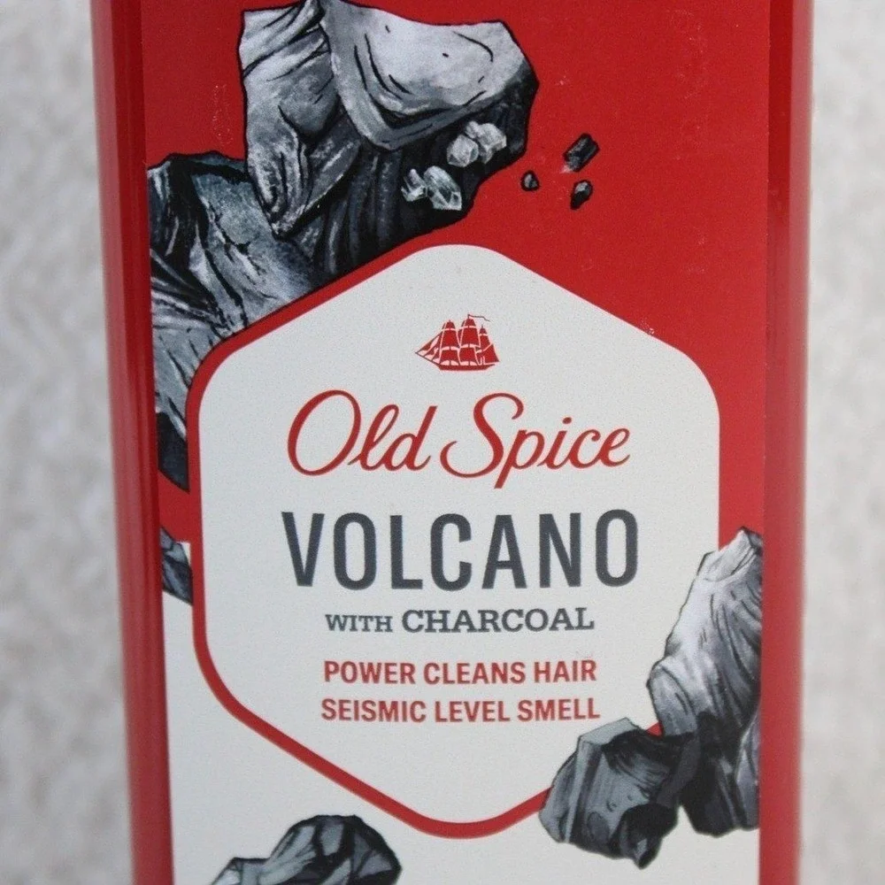 Old Spice Shampoo Lot 4 Fiji Coconut 2-in-1 & Volcano Charcoal 13.5oz Bottles